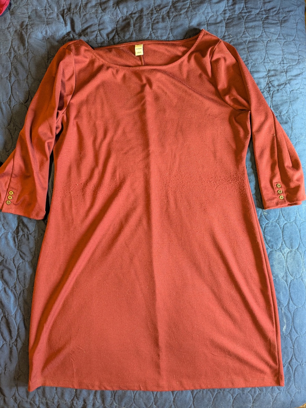 Old Navy | Rust/Burgundy Scoop Neck 3/4 Sleeve Tunic Dress | Size XL